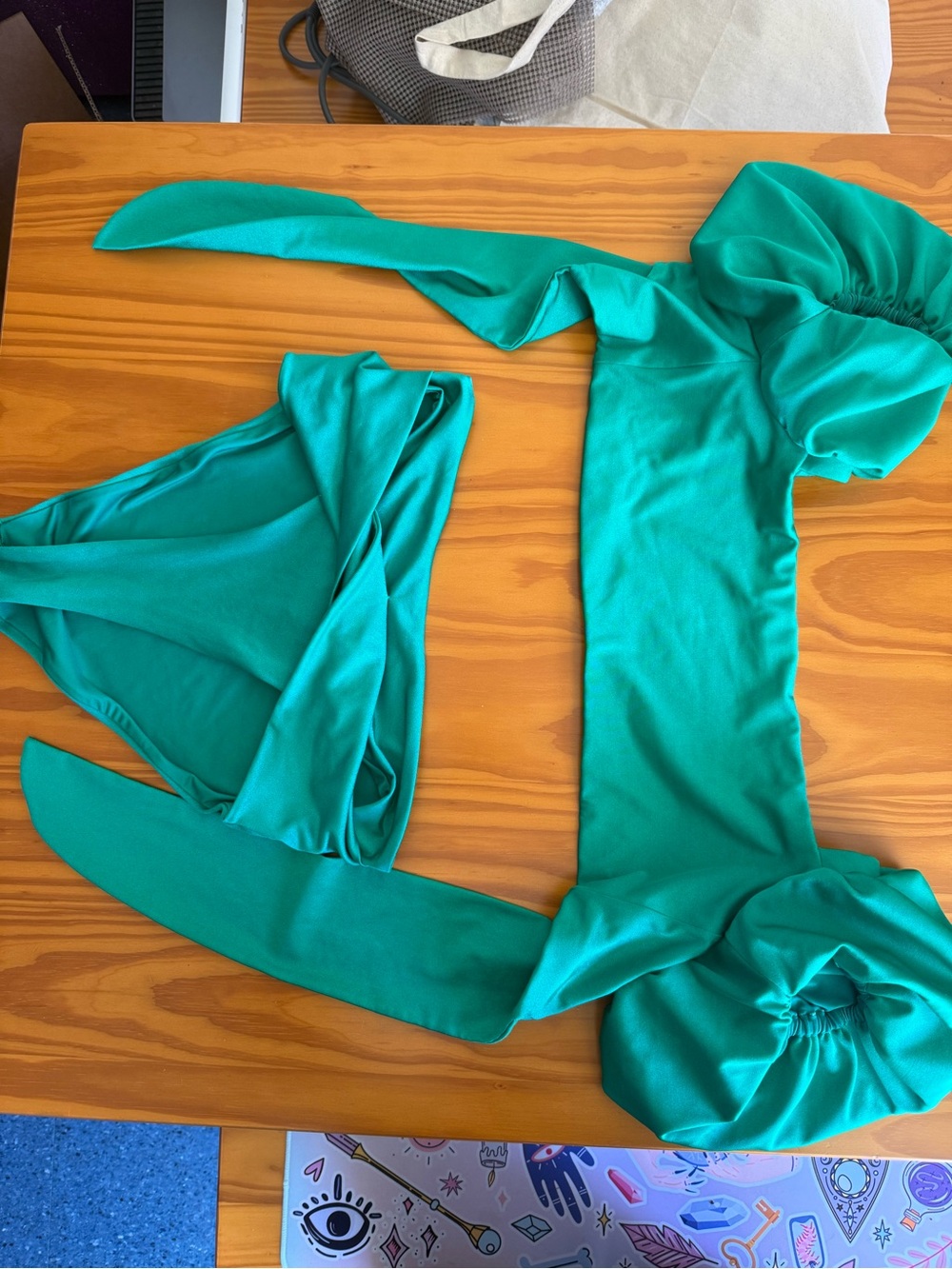 Agua Bendita Teal Green Off-Shoulder Bikini Set